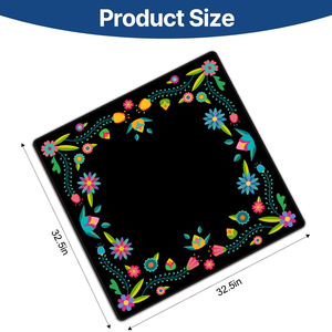 Q Y 32.5x32.5inches Modern Mahjong <b>Table</b> Mat Microfiber Natural Rubber Custom Print Silent <b>Table</b> <b>Cover</b> 4-Player <b>Waterproof</b> Non-s - Product Image 5