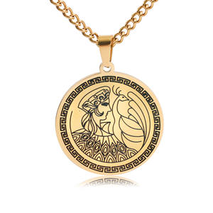 Best Seller titanyum çelik antik yunan tanrıçası Goddess kolye uzun altın kolye hıristiyan sembolü - Product Image 5