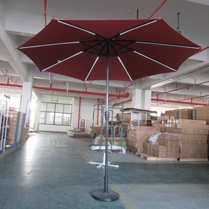 Parasol solaire à LED avec mât en aluminium de 3 m, pour jardin, terrasse, extérieur, avec lumière - Product Image 1