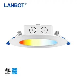 Commercial anti-glare round dimmable trimless recessed down lamp all in one led panel light for hotel