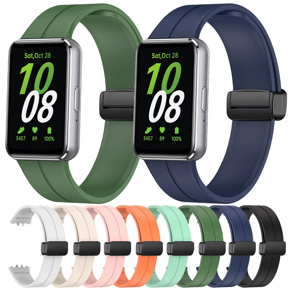 Magnetic Buckle Dual Color Silicone Watch Band Strap for Samsung
