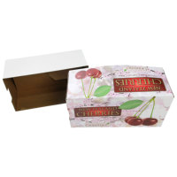 Caja de Embalaje de Cartón Corrugado Personalizada para Cerezas, con Tapa y Base, Diseñada para Almacenamiento y Envío de Fruta Fresca