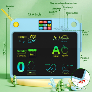 Kinder Zeichen tablett mit Bildschirm Englisch Lernmaschine mit LCD-Schreibtafel Zeichenbrett Dual Screen Lernen und Üben - Product Image 6