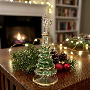 Bouteille de Noël en verre artisanal de luxe avec décoration en or pur, 10 cm de haut - Capacité 50 ml, écologique, directement de l'usine - Product Image 2