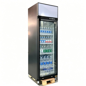 Refrigerador vertical con compresor superior, de acero inoxidable, con una sola puerta de vidrio, unidad de refrigeración para supermercados y tiendas de conveniencia. - Product Image 1