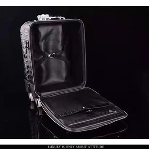 लक्जरी असली विदेशी चमड़े के निचले स्तर मगरमच्छ Hornback त्वचा चमड़े के सामान सूटकेस, सामान चमड़े, सूटकेस असली मगरमच्छ - Product Image 5