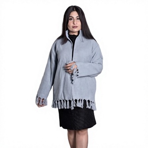 ArtandArt Women's Knitted <b>Quilted</b> <b>Jacket</b> Full Sleeve Winter Fleece Coat Eco-Friendly Breathable Argyle <b>Pattern</b> Gray - Product Image 1