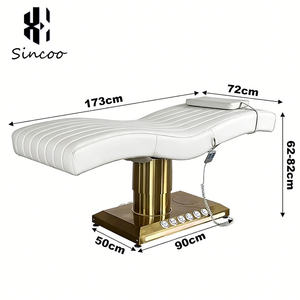 Luxury Modern Stainless Steel Electric Curved Eyelash <b>Bed</b> with <b>LED</b> 3 Motor Adjustable Beauty Massage Facial Spa <b>Bed</b> Customizable - Product Image 6