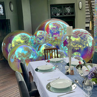 Grandes boules gonflables brillantes pour fêtes de filles, mariages, événements, décorations, ballons à bulles irisés, boule miroir gonflable