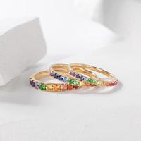 Bague de mariage d'été demi-éternité colorée en acier inoxydable 316L plaqué or, motif cœur coquillage arc-en-ciel, 2 mm, style streetwear