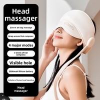 Casque de massage du cuir chevelu électrique avec airbag et compression chaude pour le sommeil et l'usage domestique (intégré tête-yeux)