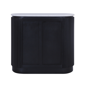 Mobiletto a 2 ante scanalato con piano in pietra, consolle moderna per ingresso, ufficio, soggiorno o esposizione - Product Image 6