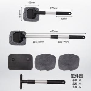 Brosse dégivreuse pour vitres de voiture, en alliage d'aluminium gris avec microfibre, pour pare-brise, intérieur et toit ouvrant - Product Image 4