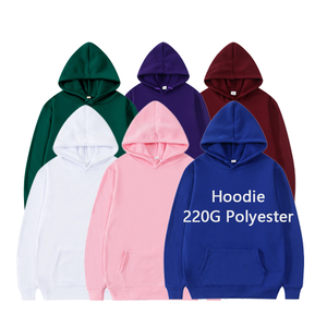 220gsm Chất lượng cao tùy chỉnh dập nổi cho Puff in <span class=keywords><strong>Polyester</strong></span> của nam giới trùm đầu Áo nỉ cho mùa thu mô hình rắn với kỹ thuật số prin - Product Image 1