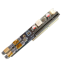 Tiny5-X8-4xM2 untuk Lenovo M920X M920Q P330 Tiny NEC8 Kartu Ekspansi PCIe Kartu Riser dengan Tempat Hard Drive
