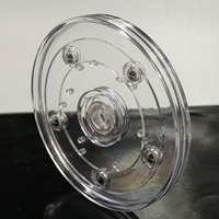 Présentoir à bijoux moderne en plastique acrylique transparent à rotation libre avec roulement à billes Lazy Susan de 4 pouces pour chambre à coucher Plaques pivotantes carrées