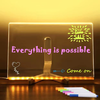 Panneau d'affichage à LED Chargement d'éclairage DIY Factory-Made Acrylic Writing Board for Night Market Advertising Buildings Company Shops
