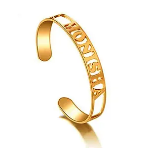 Personal isierte breite hohle Name Armreif Frauen Edelstahl Schmuck benutzer definierte Anfangs buchstaben Stapel Manschette Armreif für Geburtstags geschenk