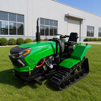 Tracteur chenillé miniature chinois 50 CV pour l'agriculture, avec motoculteur rotatif télécommandé pour la ferme