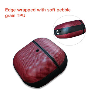 DL <span class=keywords><strong>le</strong></span> <span class=keywords><strong>moins</strong></span> <span class=keywords><strong>cher</strong></span> antichoc protection galet Grain bord enveloppé Saffiano Texture manchon housse avec crochet pour Air-pods accessoire - Product Image 4