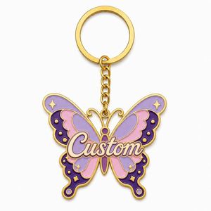Porte-clés de jardin en métal personnalisé de haute qualité du fabricant, porte-clés souvenir papillon fantaisie - Product Image 3