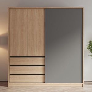 Armario minimalista de madera maciza para decoración del hogar, armario de almacenamiento marrón contemporáneo, armarios para dormitorio pequeño - Product Image 6