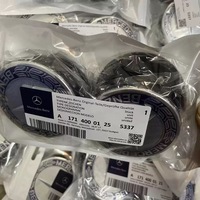 Cache-moyeu de roue noir 75 mm avec emblème bleu laurier, couvercle de remplacement d'origine pour Mercedes Benz