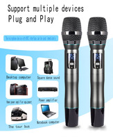 Microphone de conférence numérique sans fil professionnel rechargeable en plastique avec suppression du bruit pour le chant et le karaoké