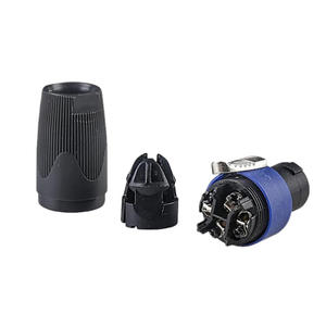 Four <b>Pin</b> Speaker Connector NL4FC Blue Plastic Audio Video <b>Plug</b> <b>Adapter</b> YY 3260 - Product Image 1