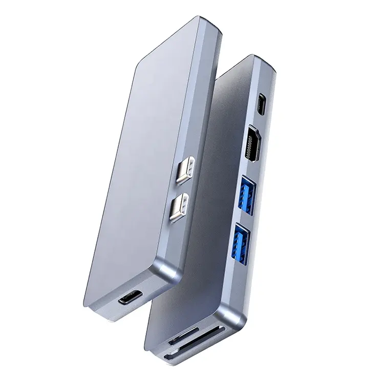 USB C Hub Power Expand Direct Adaptor Tipe C 7-In-2 100W Power Delivery 4K HDMI Tipe C dan 2 Port Data USB A Kartu SD MicroSD