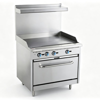 Cuisinière à gaz professionnelle de 36 pouces avec fours et plaque de cuisson, 120 000 BTU, équipement de cuisine professionnel de comptoir