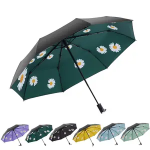 OVIDA Le parapluie pliant ouvre le parapluie de Marguerite de la dame avec les fleurs