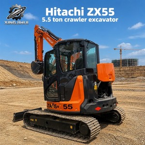 Mini-excavatrice d'occasion HITACHI ZAX55 de 5,5 tonnes avec moteur et moteur principaux, matériel de construction d'occasion, poids opérationnel de 5 tonnes - Product Image 1