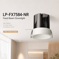Produsen Downlight LED COB Terpasang Tetap OEM ODM, Lubang Potong 75mm untuk Proyek Ritel, Hotel, dan Hunian LP-FX7584-NR-23