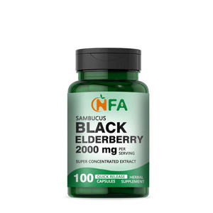 Suplemento OEM ODM Sambucus Black Saúco Extracto promueve la salud respiratoria y mejora el bienestar general Cápsulas de saúco - Product Image 1