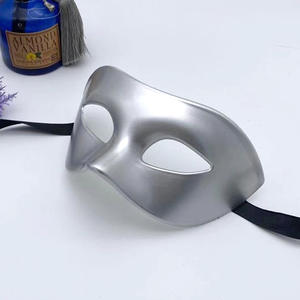Máscara de hombre negro Media cara Fiesta de adultos Personalidad blanca Maduro Guapo Moda Hombre antiguo Mascarada de Halloween Máscara facial - Product Image 3