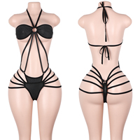 Tenue de danse exotique personnalisée pour adultes, ensemble de vêtements scintillants avec string, porte-jarretelles et combinaison, costumes de scène