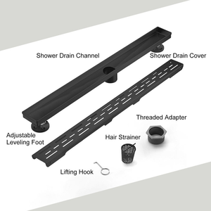 Drenaje de piso lineal de acero inoxidable 304 de 30 pulgadas Neodrain, de gran venta, con inserto para azulejos y brida, diseño moderno para baño - Product Image 4