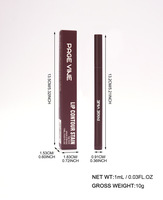 Crayon à lèvres waterproof longue tenue effet repulpant marron foncé crémeux, personnalisable, et rouge à lèvres végétalien velours mat pour un effet repulpant.