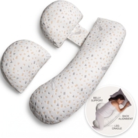 Oreiller de grossesse de haute qualité avec logo personnalisé Oreiller de maternité avec soutien du ventre en fibre de polyester de bambou pour dormir et allaiter