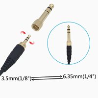 Rallonge de câble auxiliaire enroulée à ressort de remplacement OFC avec adaptateur 6.35mm pour casque Sennheiser HD6 Mix HD7 HD8 DJ