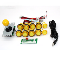 Kit de joystick d'arcade DIY avec encodeur USB à délai nul, joystick 8 directions et bouton poussoir éclairé au chrome pour jeux PC, pièces métalliques