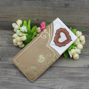 Convite de Casamento Clássico em Forma de Coração com Estampa a Quente, Cartões de Aniversário, Cartões de Agradecimento - Product Image 3