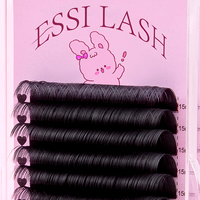 ESSI LASH Grosir CC Curl Dark Matte Black Bulu Mata Profesional Vendor Pabrik Ekstensi Bulu Mata Rambut Sintetis