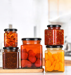 Hũ thủy tinh vuông kín khí có nắp, nhiều kiểu dáng và kích cỡ, dùng để đựng mứt, mật ong, thực phẩm, hũ thủy tinh trống có nắp kim loại vặn. - Product Image 5