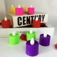 Mini bougies chauffe-plat LED scintillantes en plastique à motif de pilier sans flamme pour mariage et décoration de la maison
