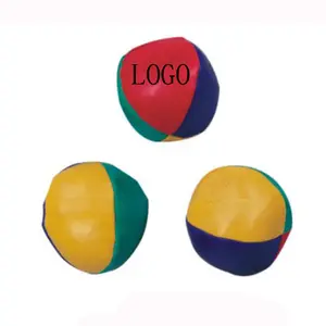 55 mm juggling balls PU leather Customized logo juggling balls filling plastic beans