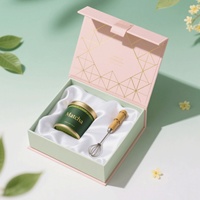 Boîte cadeau personnalisée avec logo FSC, ensemble fouet à matcha, emballage de luxe en carton rigide, boîte à thé en papier pour poudre de matcha