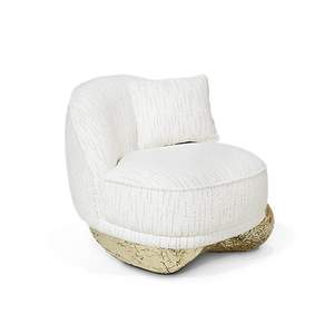 Canapé en tissu avec base en cuivre pur, style italien haut de gamme, mobilier de salon moderne et luxueux pour villa et hôtel - Product Image 5