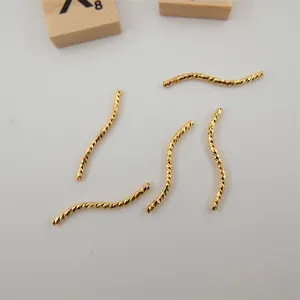 Joyería para mujer, collar, pulsera, tubos de conexión, cobre, chapado en oro de 18K, cable S, pulsera, tubo de engarce